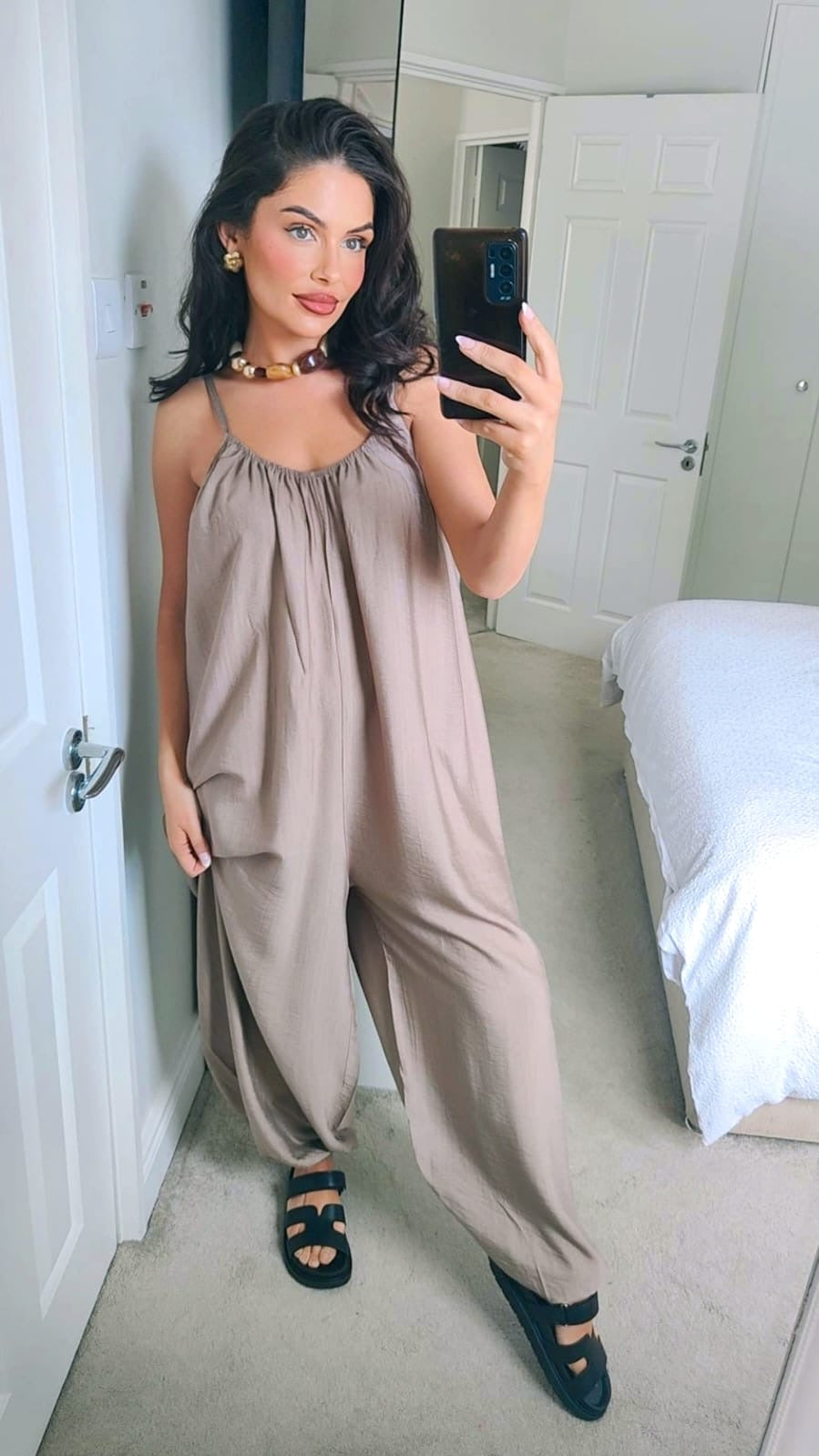 Taupe Oversized Jumpsuit