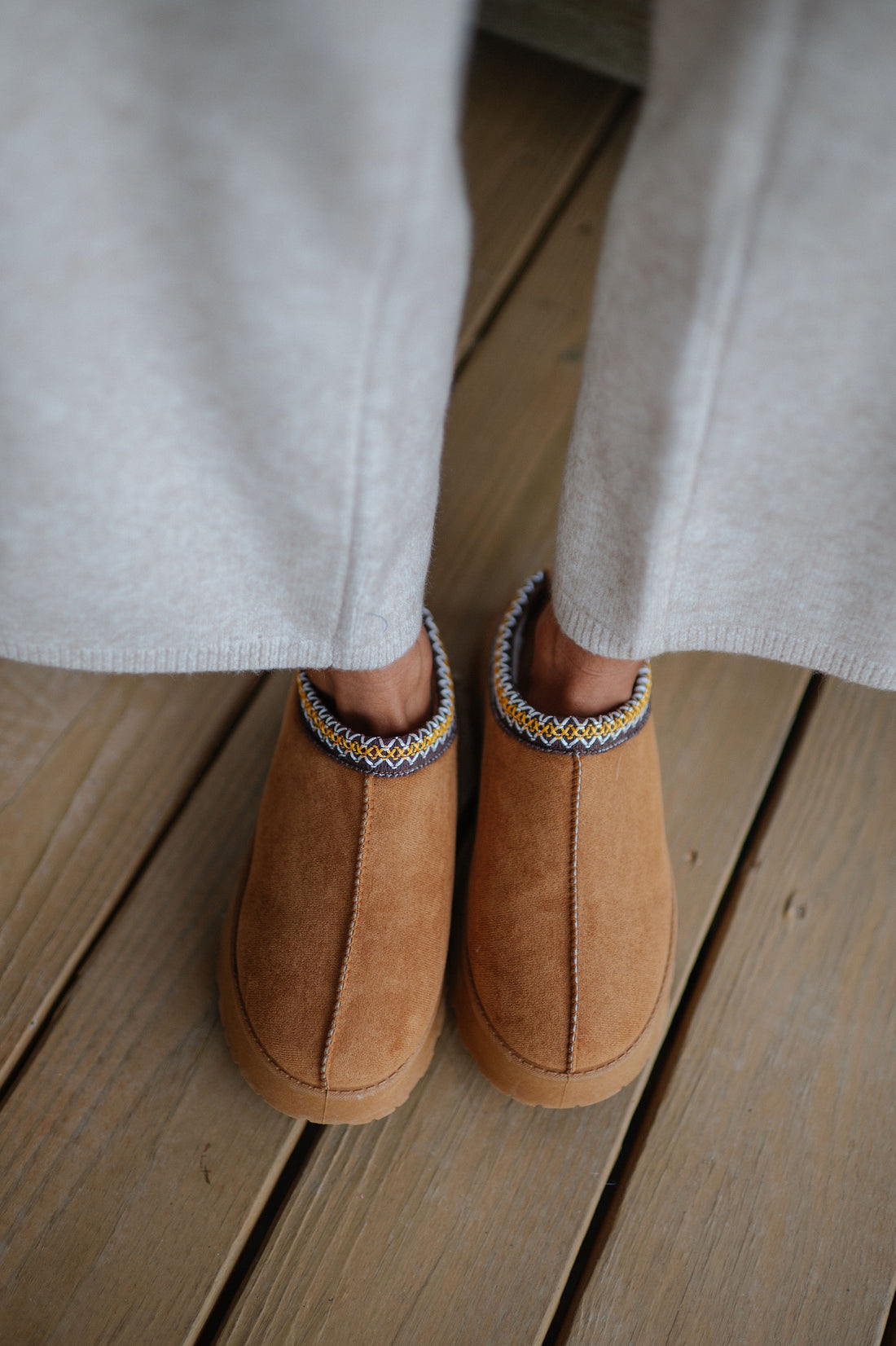 Camel Faux Suede Platform Boots
