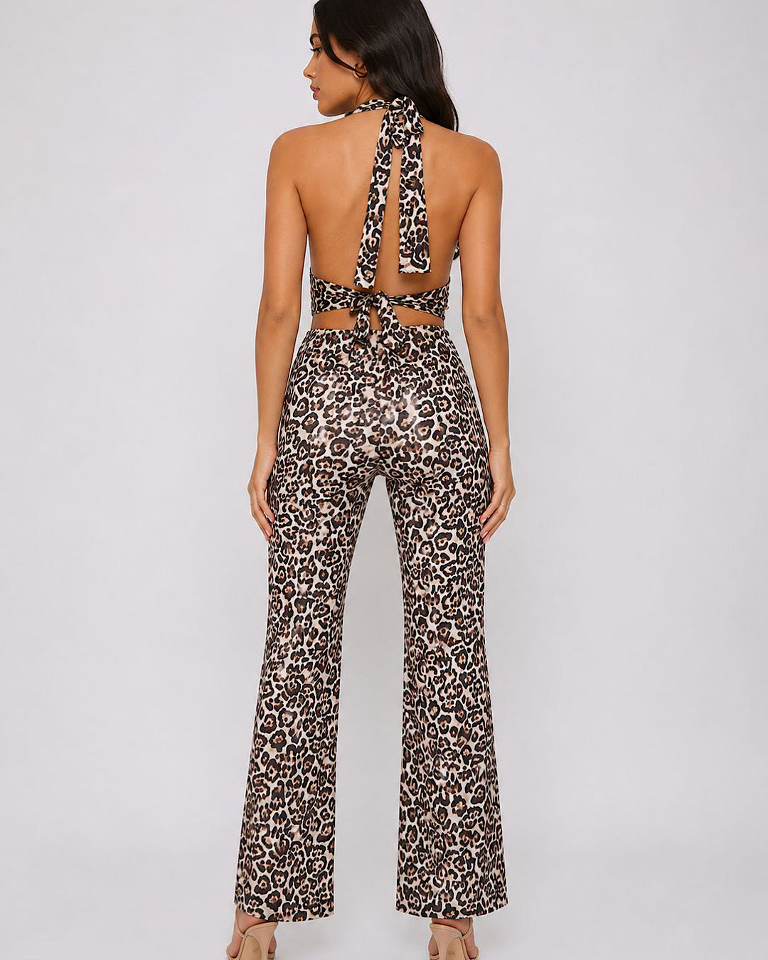 Leopard Halter-Neck Jumpsuit