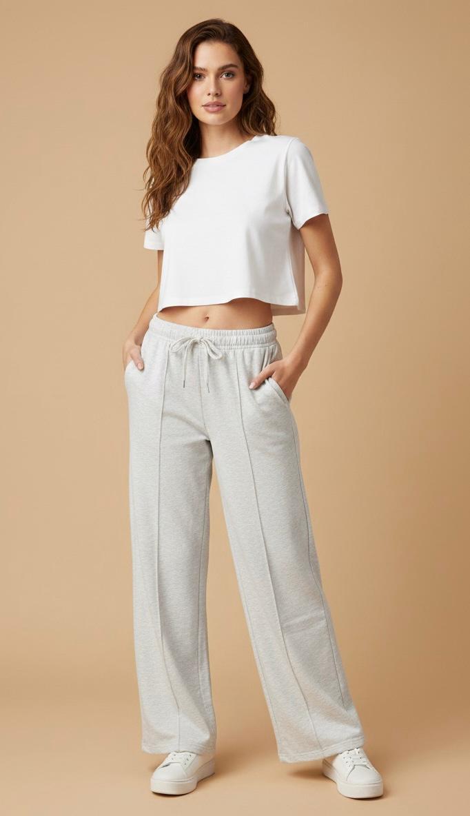 Grey Wide Leg Joggers