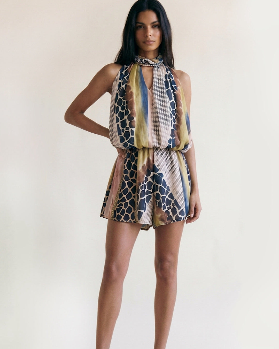 Animal Print Halter Mini Dress