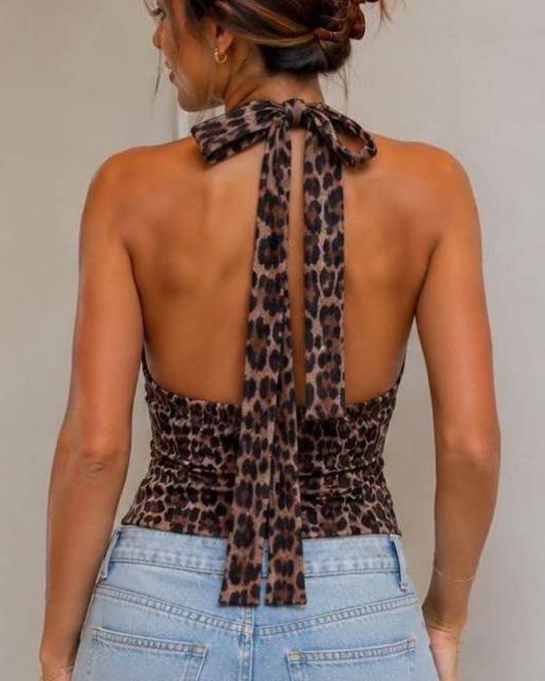 Leopard Halter Top