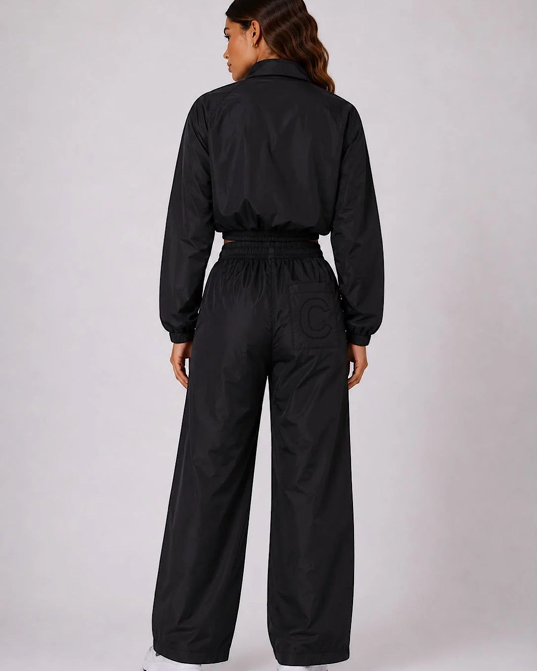 Black Shell Jacket and Joggers Tracksuit