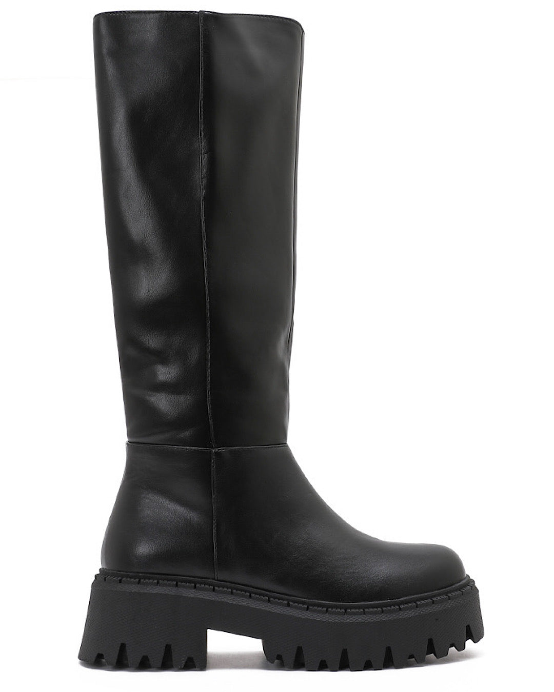 Black Below the Knee Chunky Platform Boots