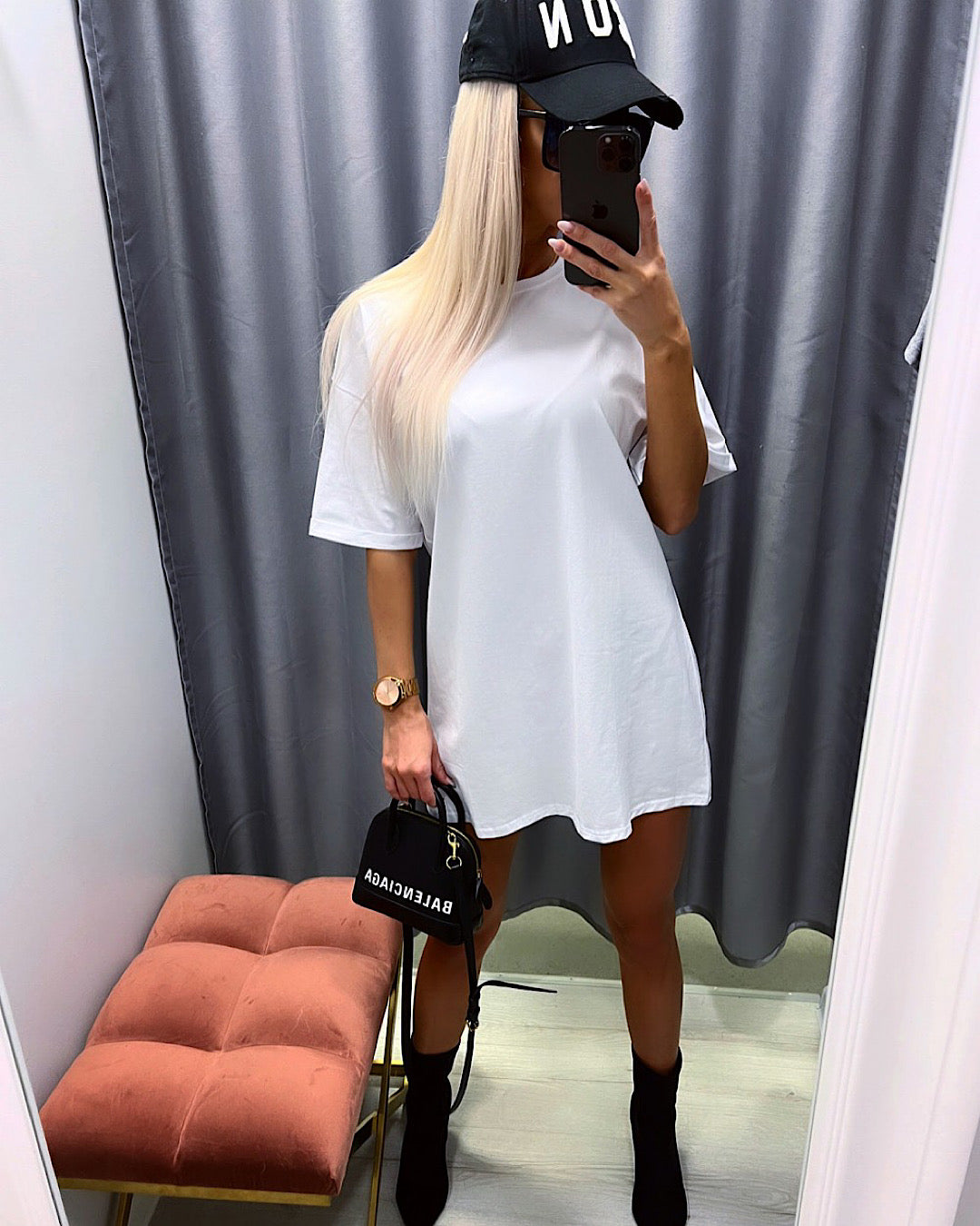 White Oversized Tee Dress