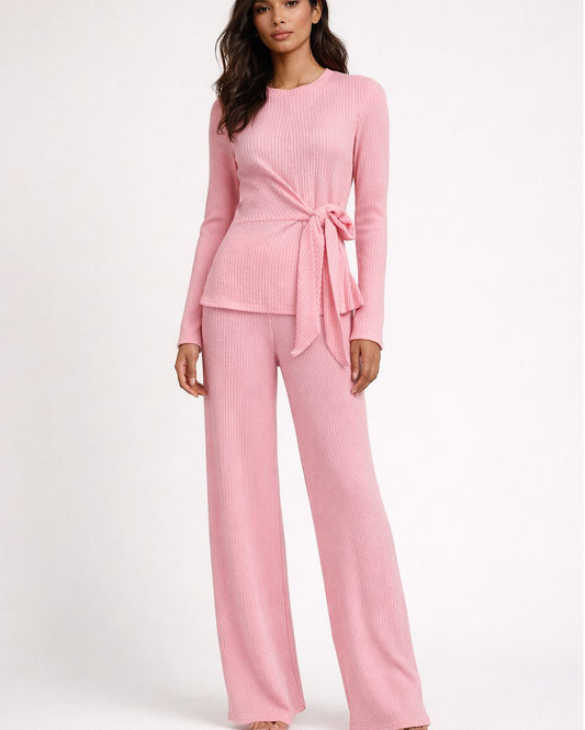 Pink Knot Top and Trousers Set