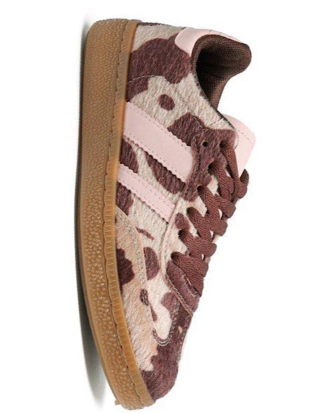 Pink Brown Cow Print Trainers