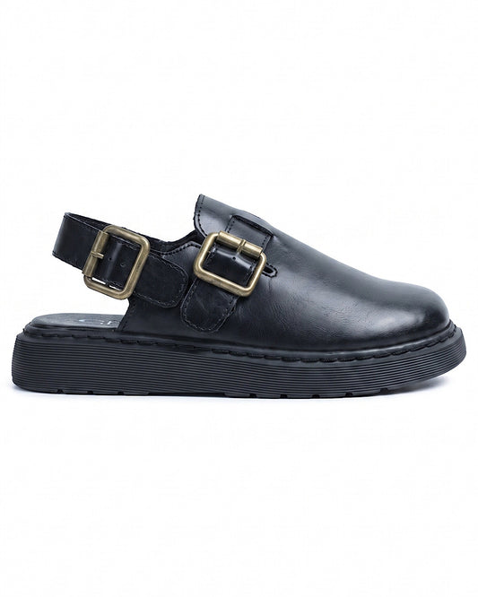 Black Chunky Slingback Clogs