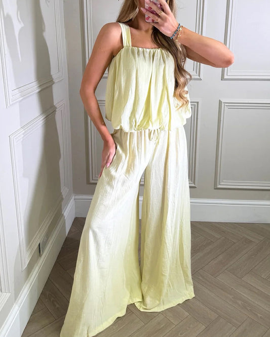Lemon  Bubble Top and Trousers Set