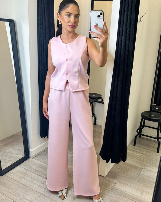 Pink Waistcoat and Trousers Suit