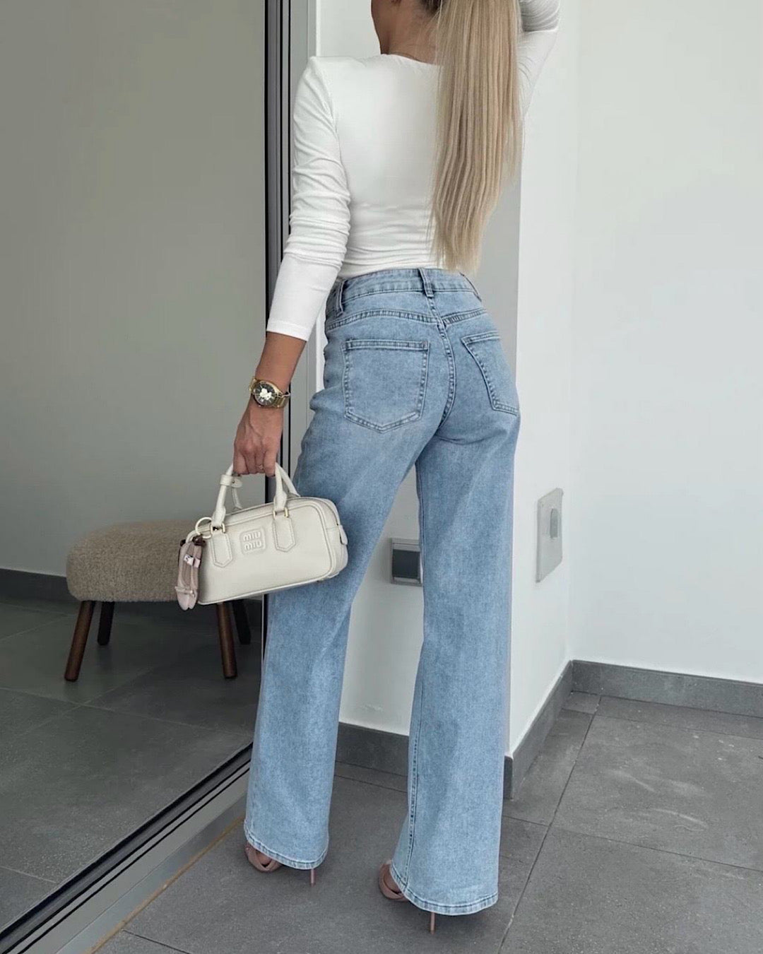 Wide Leg Light Blue Jeans