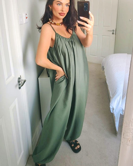 Khaki Oversized Jumpsuit