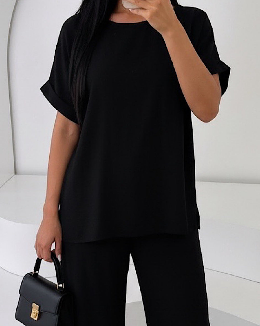 Black Top and Trousers Co Ord Suit