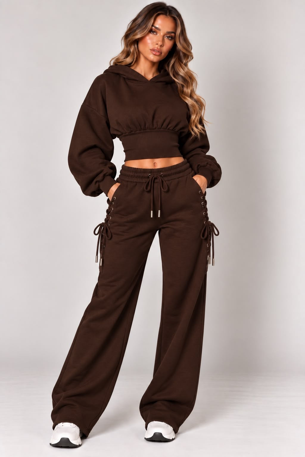 Brown Hooded Corset Suit