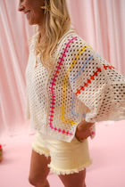 Collared Crochet Knit Top