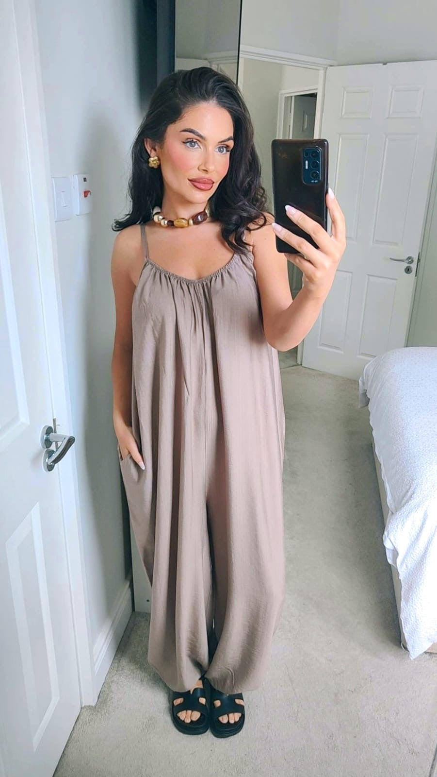 Taupe Oversized Jumpsuit