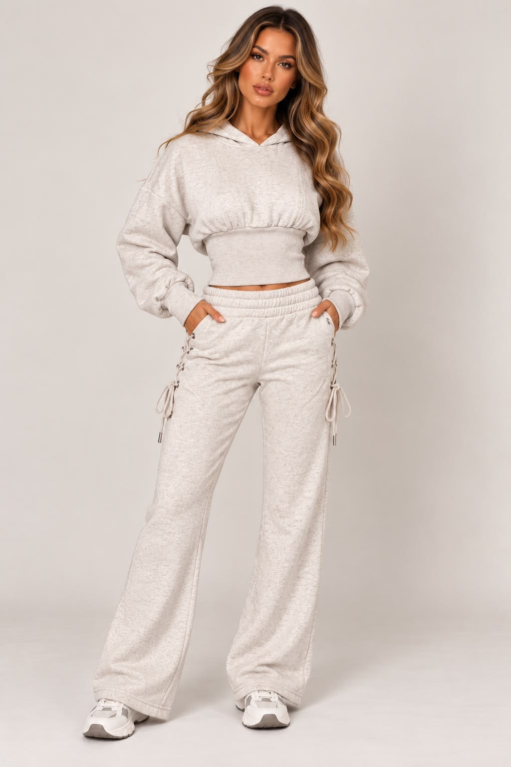 Beige Hooded Corset Suit