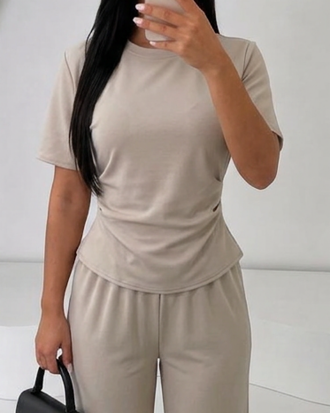 Beige Top and Trousers Co Ord Suit