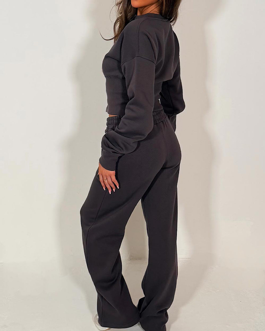 Dark Grey Corset Sweat and Joggers Suit