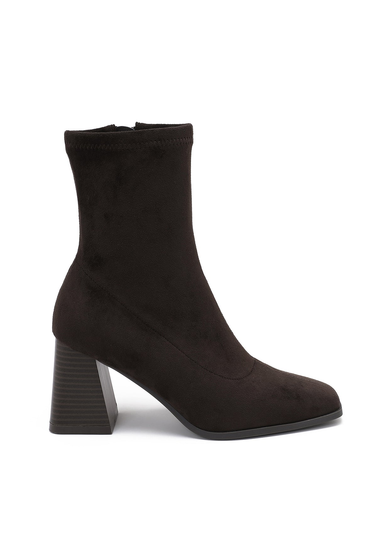 Brown Faux Suede Ankle Boots