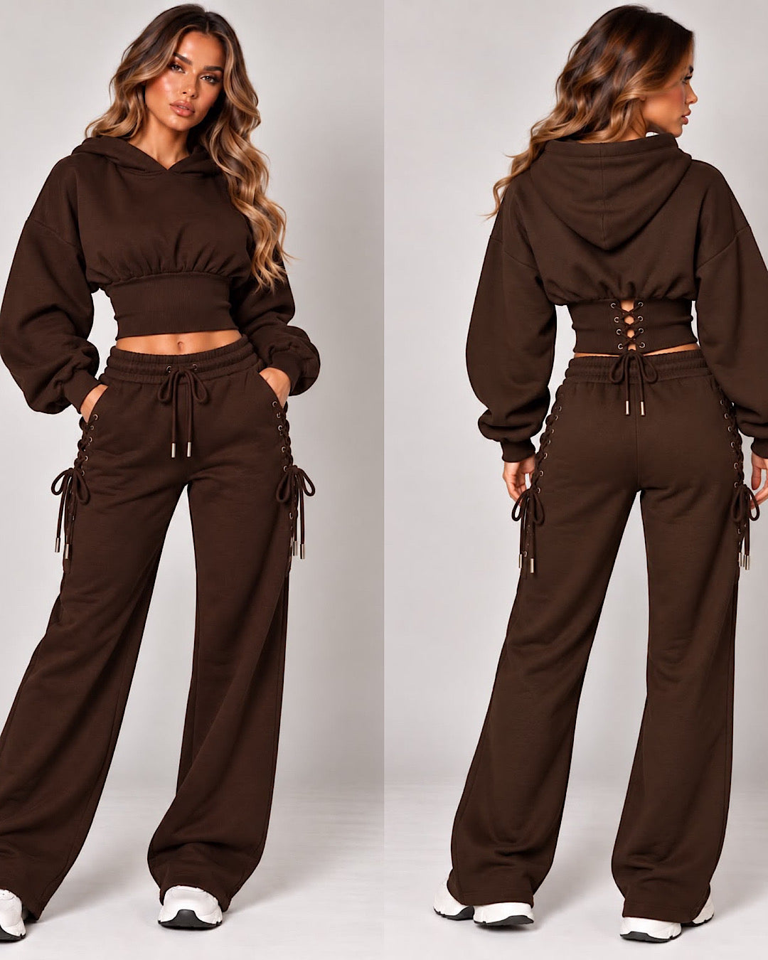 Brown Hooded Corset Suit