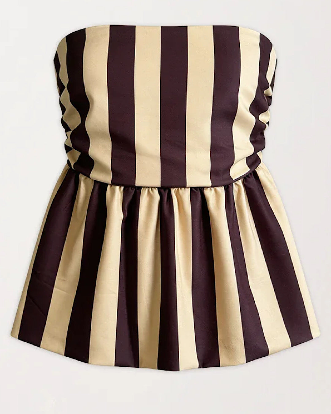 Chocolate White Stripe Bandeau Top