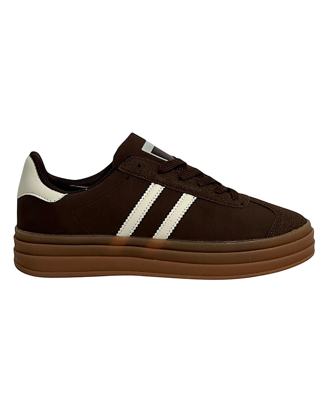 Brown Gum-Sole Platform Trainers