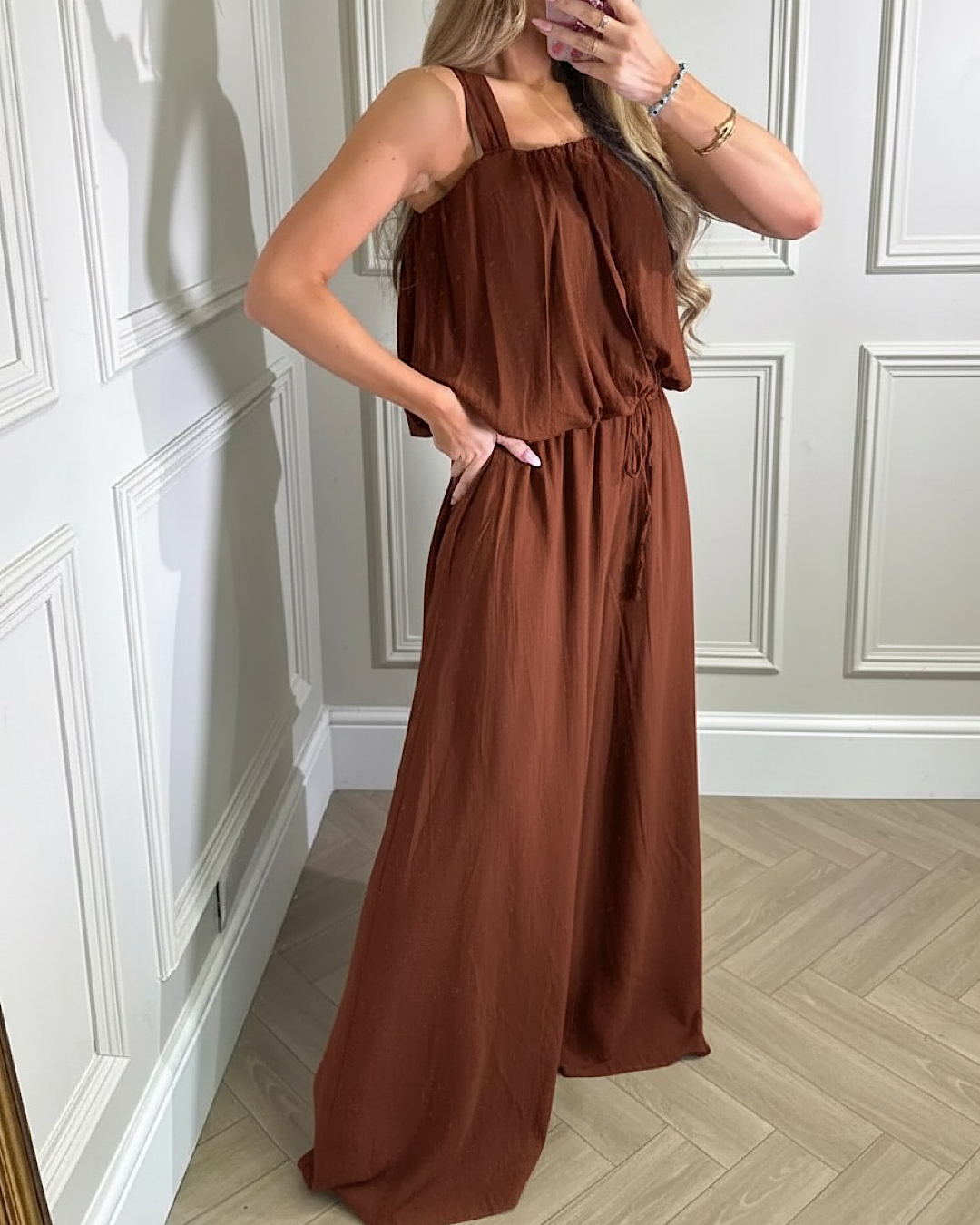 Rust Bubble Top and Trousers Set