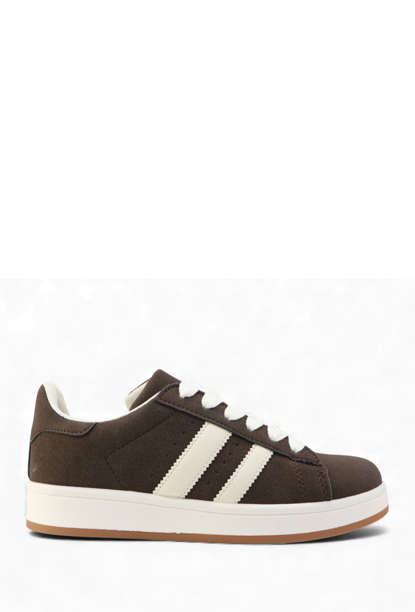 Brown Beige Double Stripe Trainers