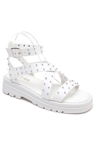 White Studded Platform Sandals