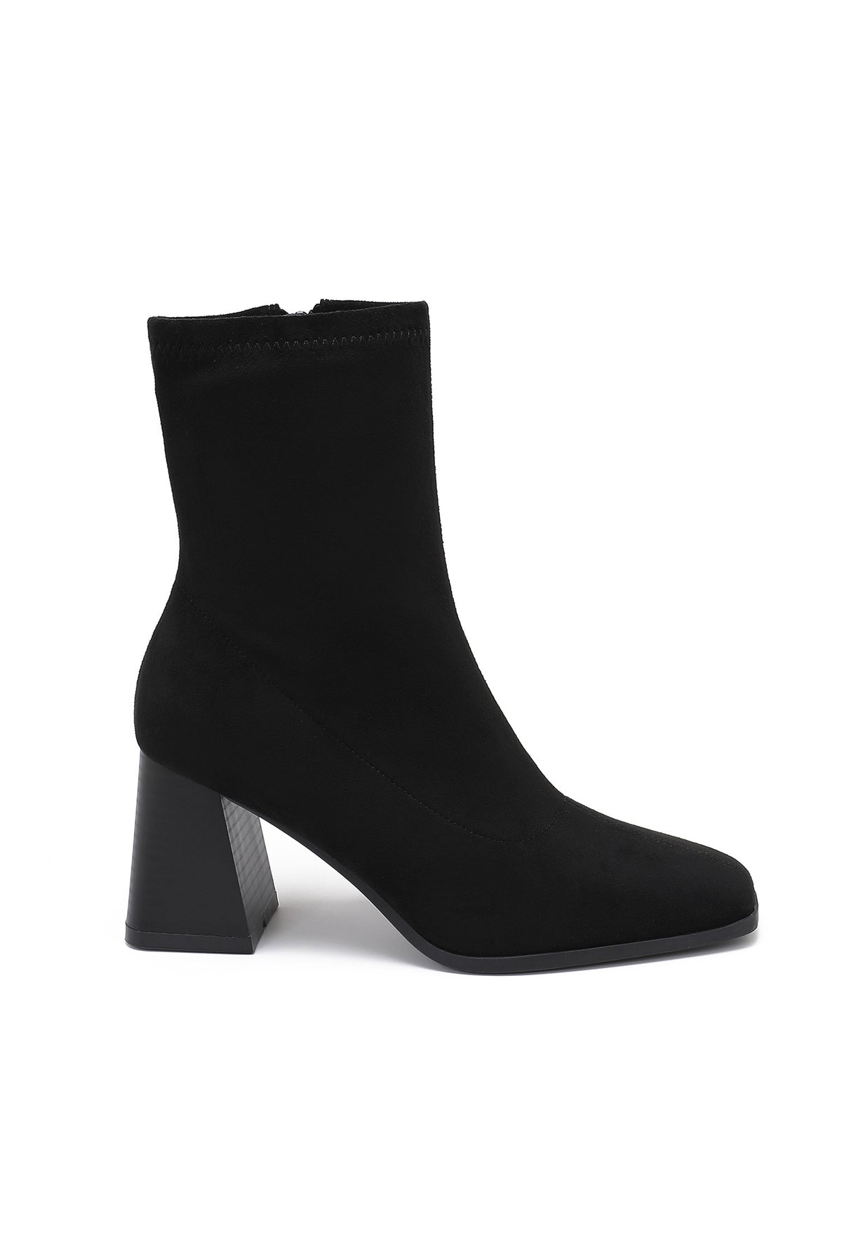 Black Faux Suede Ankle Boots