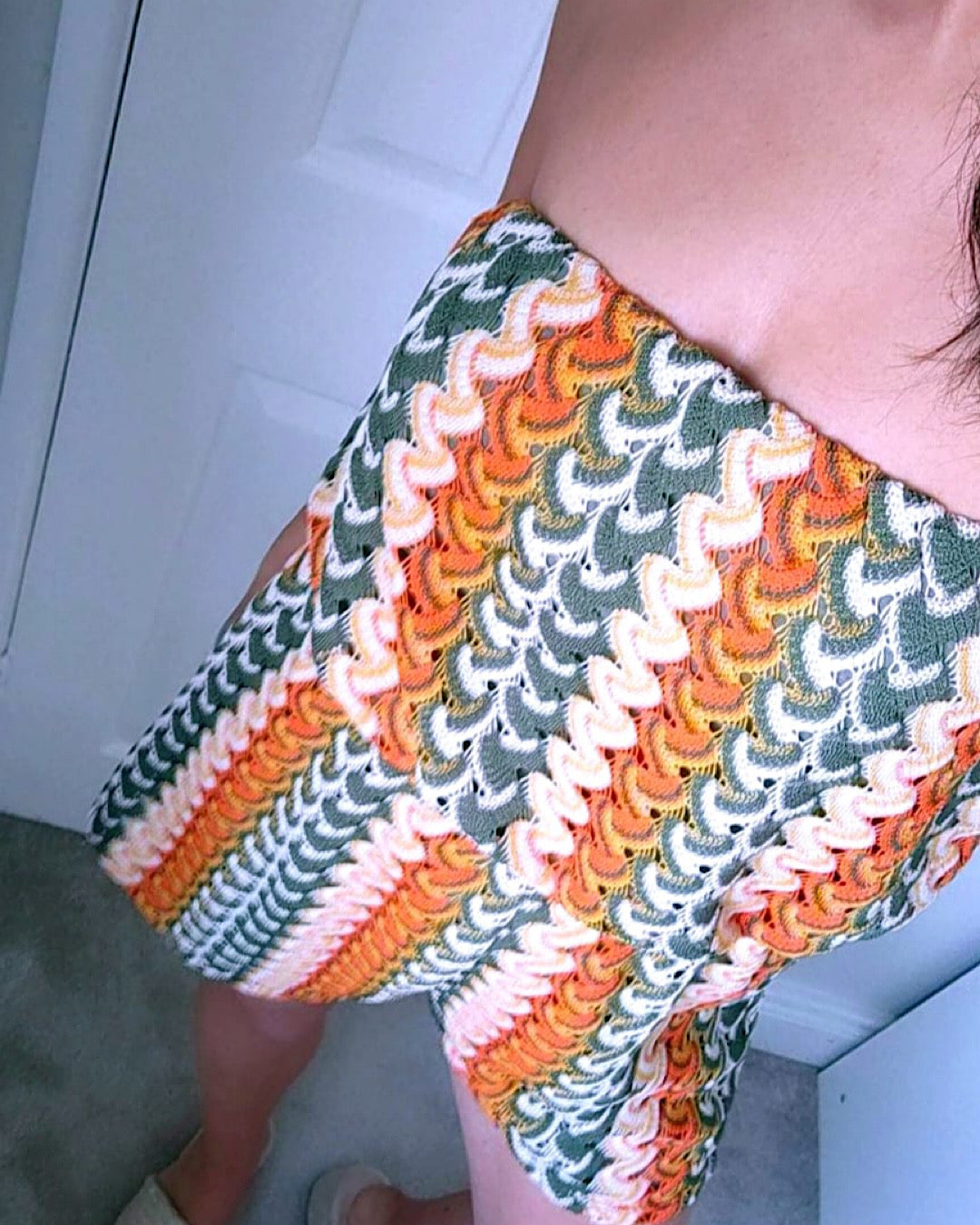 Orange Knit Playsuit