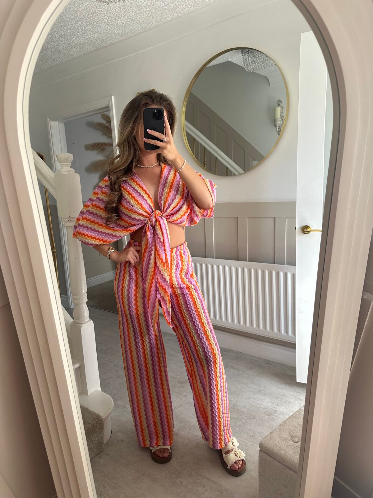 Zig Zag Tie Front Co Ord