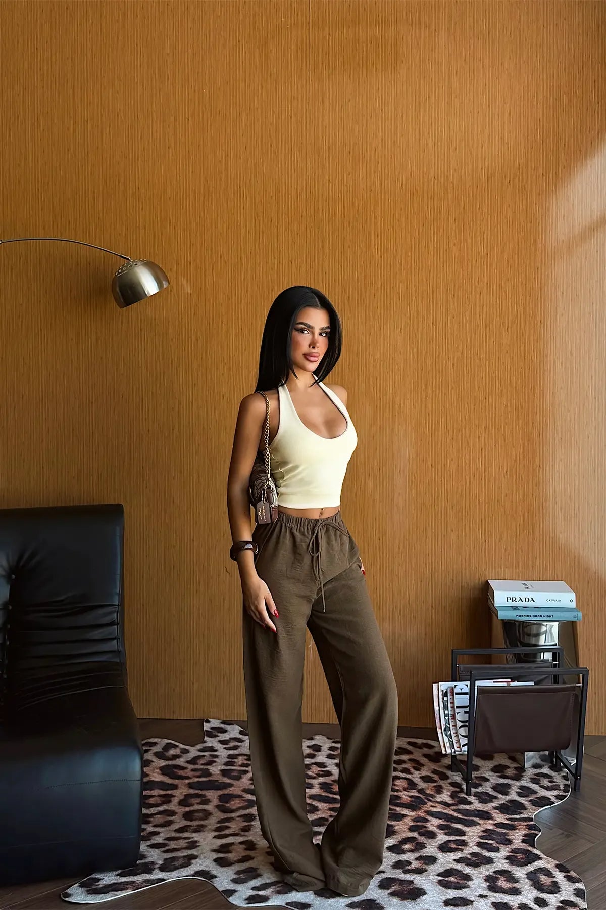 Brown Wide Leg Trousers