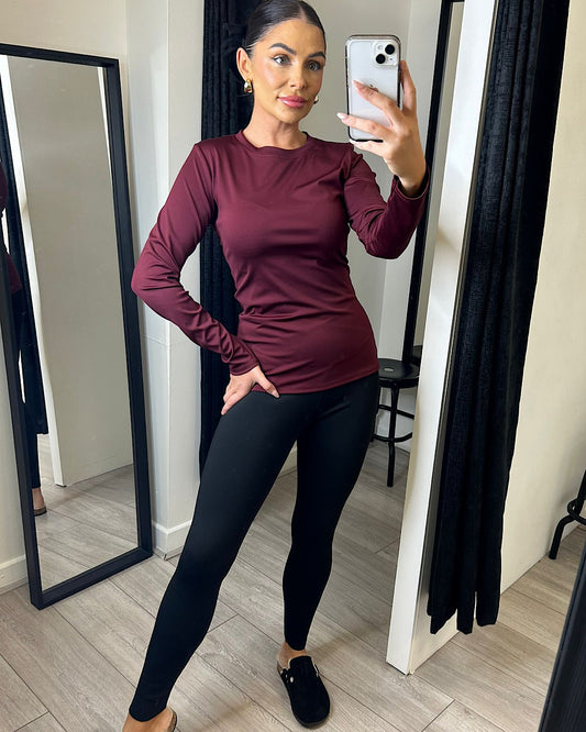 Long Sleeve Burgundy Top
