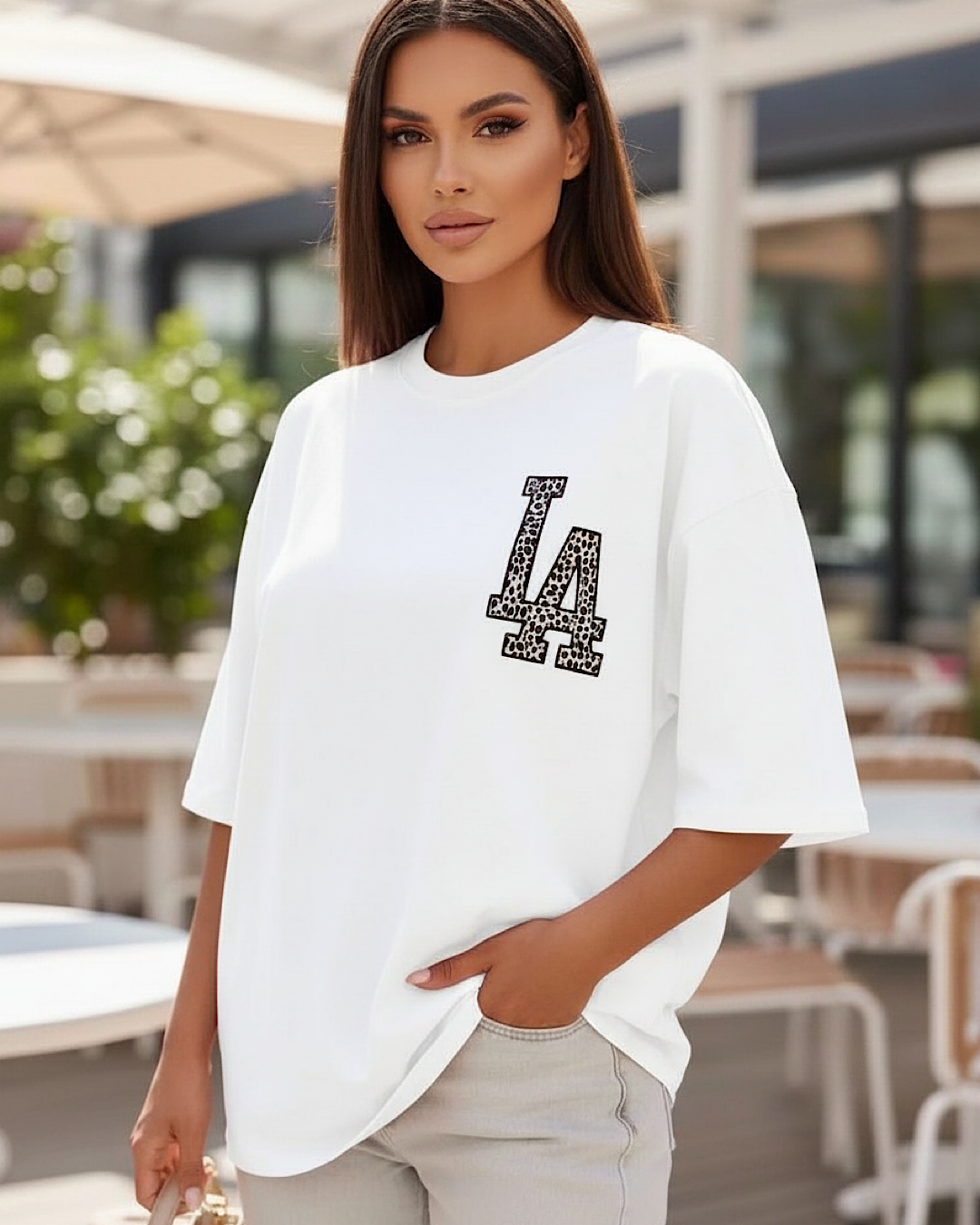 LA Oversized White Tee