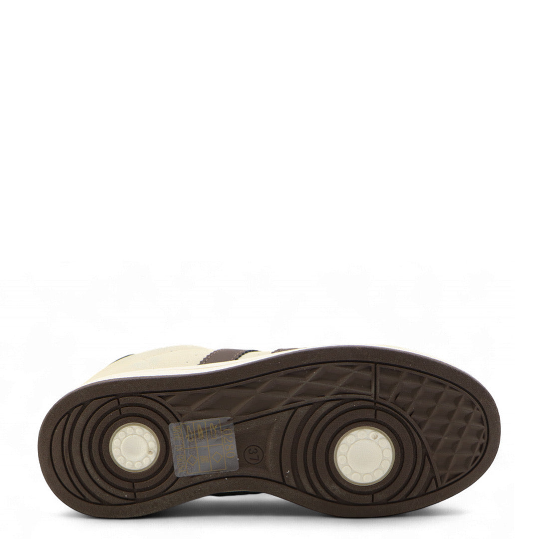 Brown Beige Double Stripe Trainers