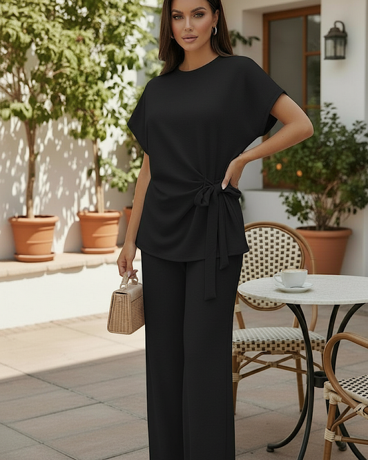 Black Knot Top and Trousers Set