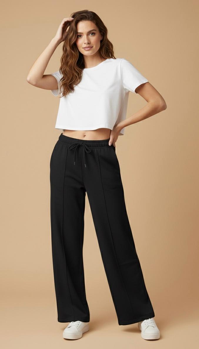 Black Wide Leg Joggers