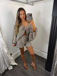 Stripe Knot Front Suit