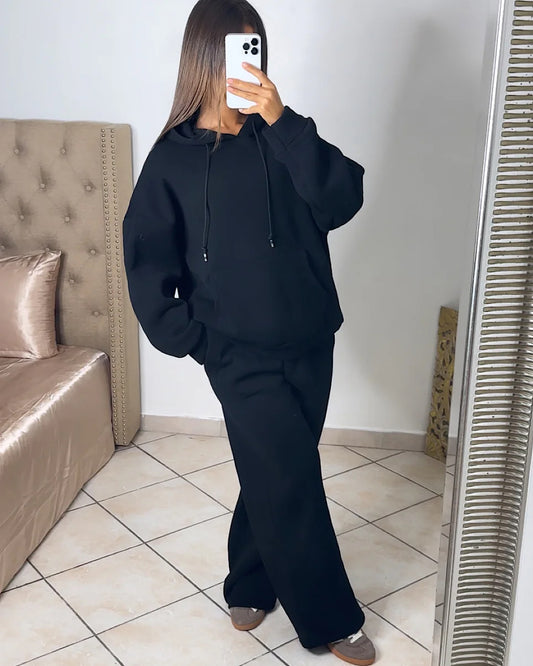 Black Hoody and Joggers Set