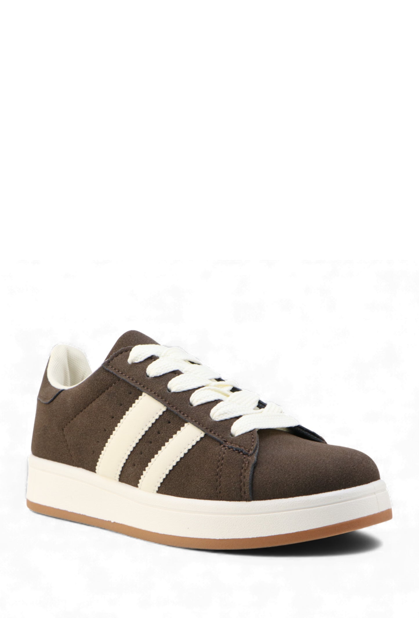 Brown Beige Double Stripe Trainers