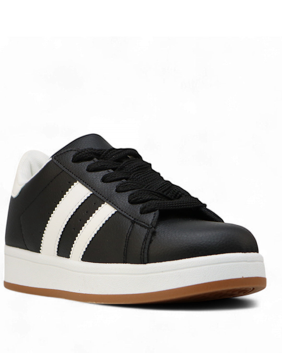 Black White Double Stripe Trainers