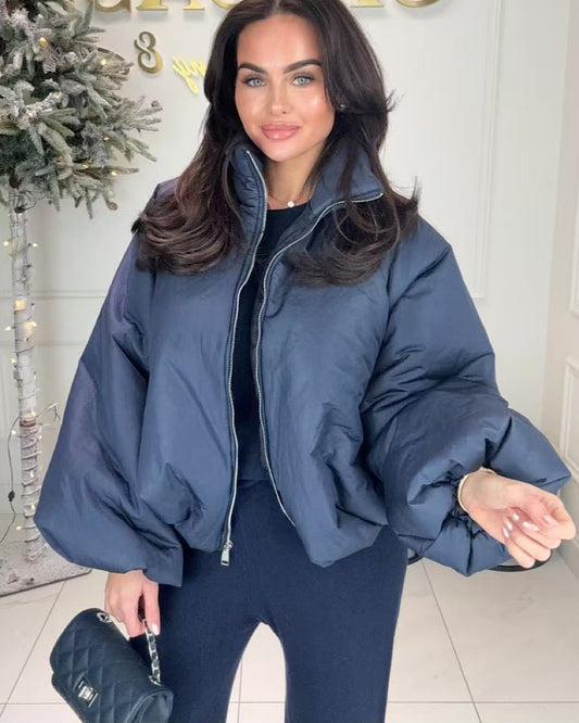 Black High Neck Puffer Jacket