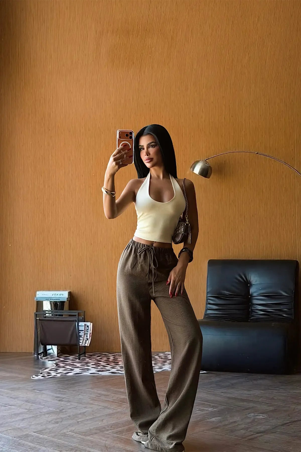 Brown Wide Leg Trousers