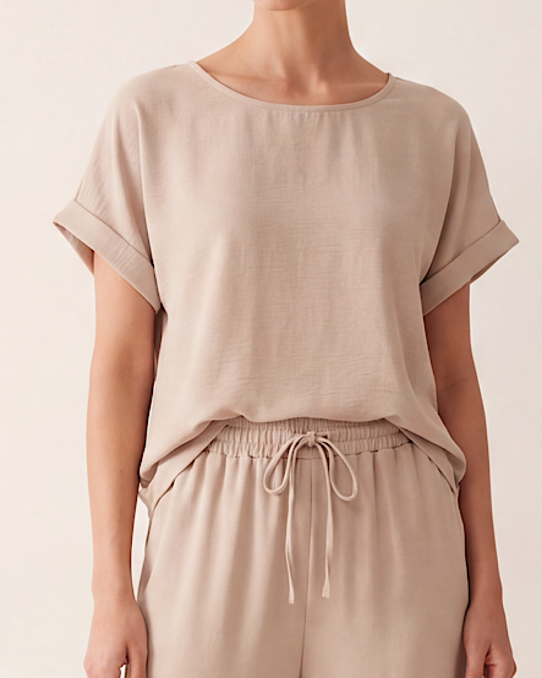 Beige Top and Trousers Co Ord Suit