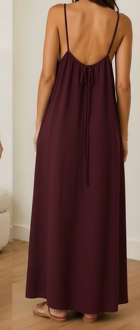 Burgundy Cami Maxi Dress