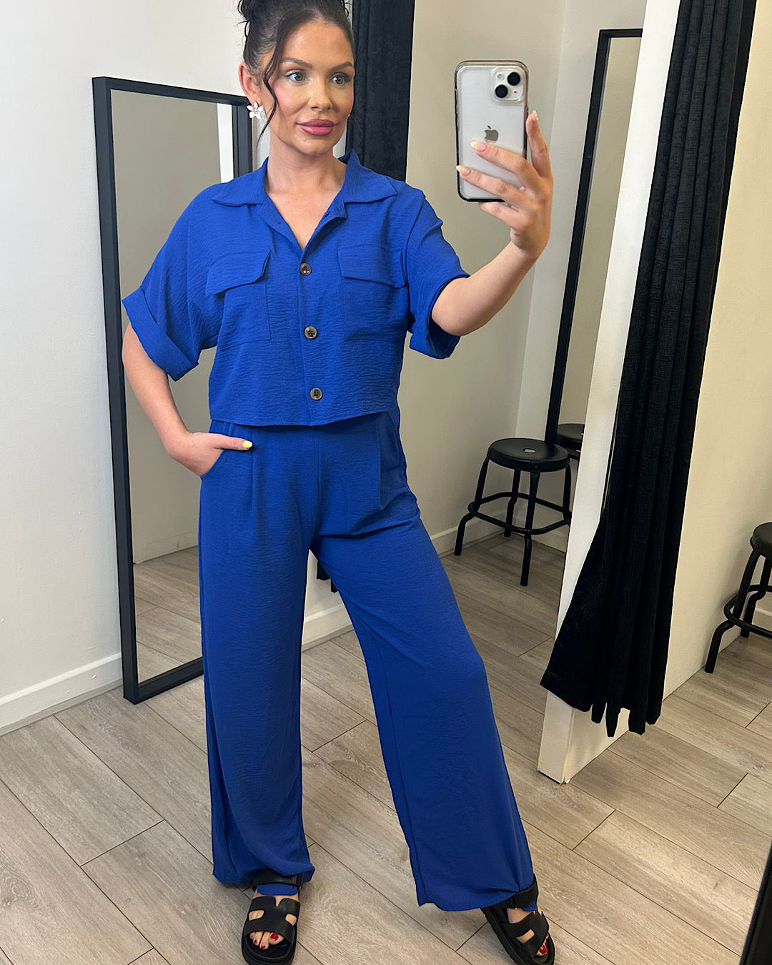 Royal Blue Shirt and Trousers Co Ord Suit