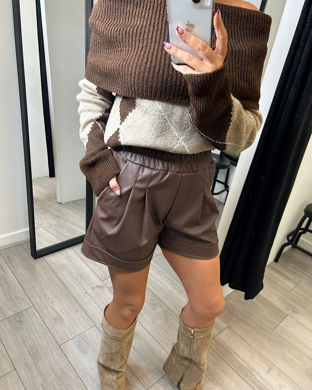 Diamond Off The Shoulder Knit Dress