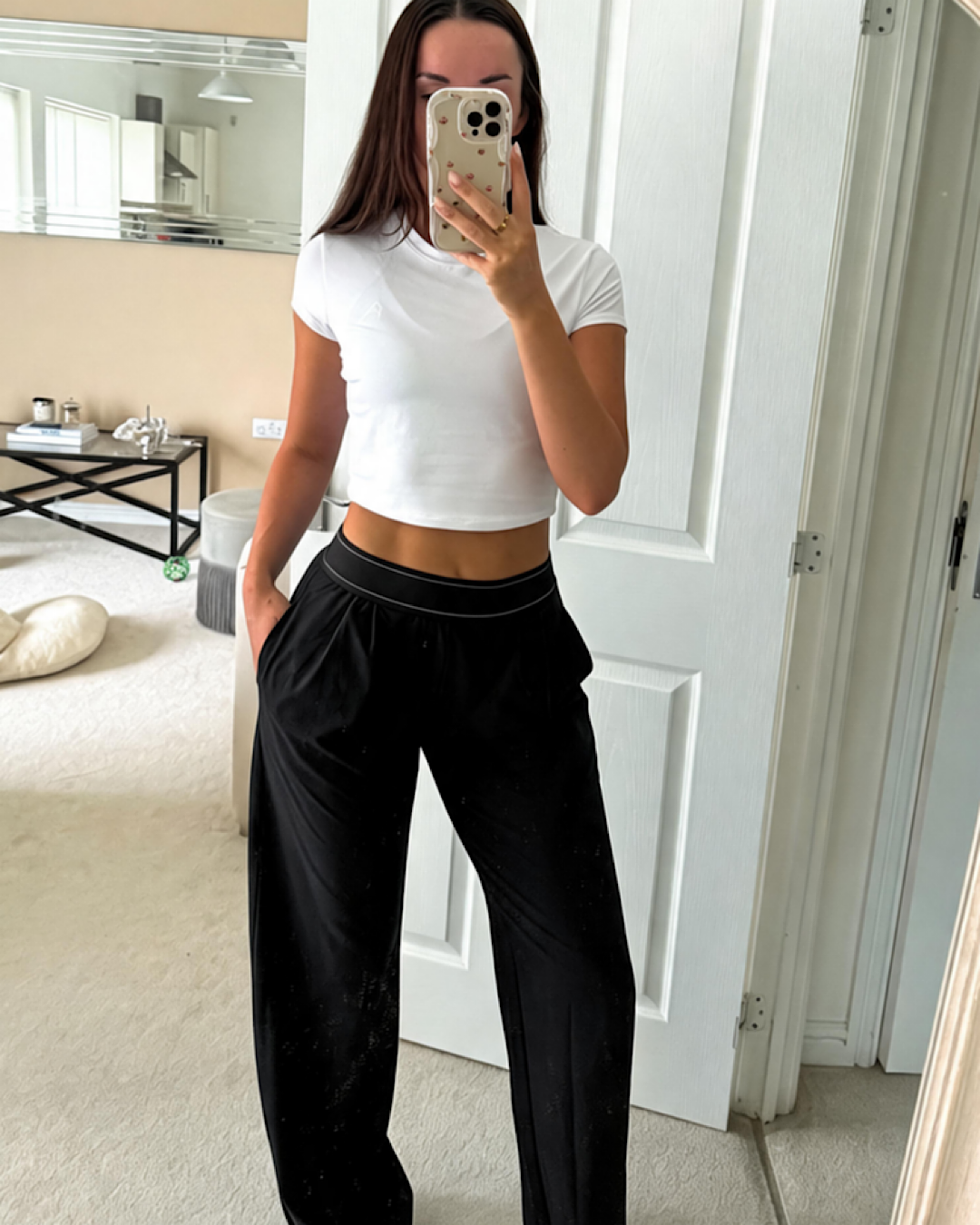 Black Trouser with White Stripe
